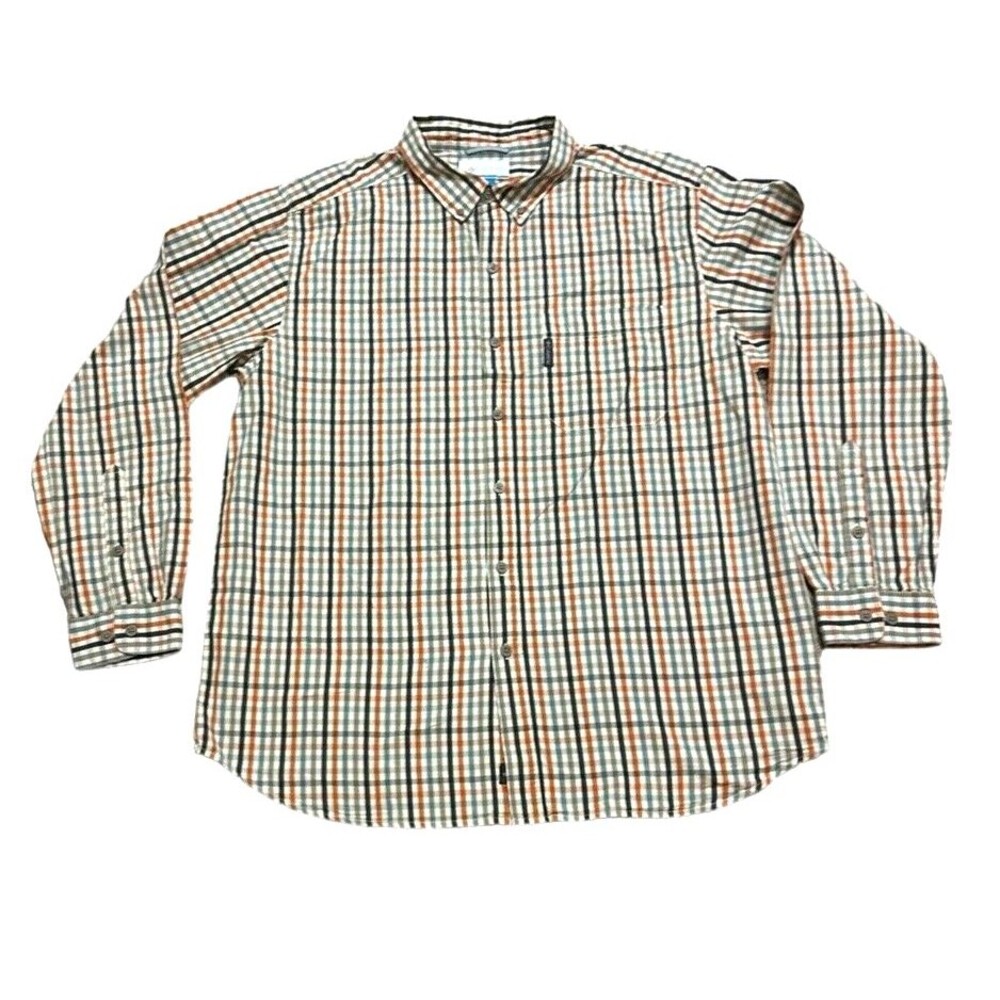 Columbia 1X shirt Long Sleeve Plaid normcore casual button collar minimalist Dad